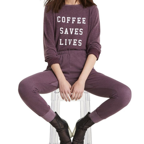 NWPCT WILDFOX Coffee Saves Live Baggy Jumper MED - Picture 2 of 5